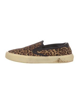 Saint Laurent Canvas Animal Print Espadrilles
