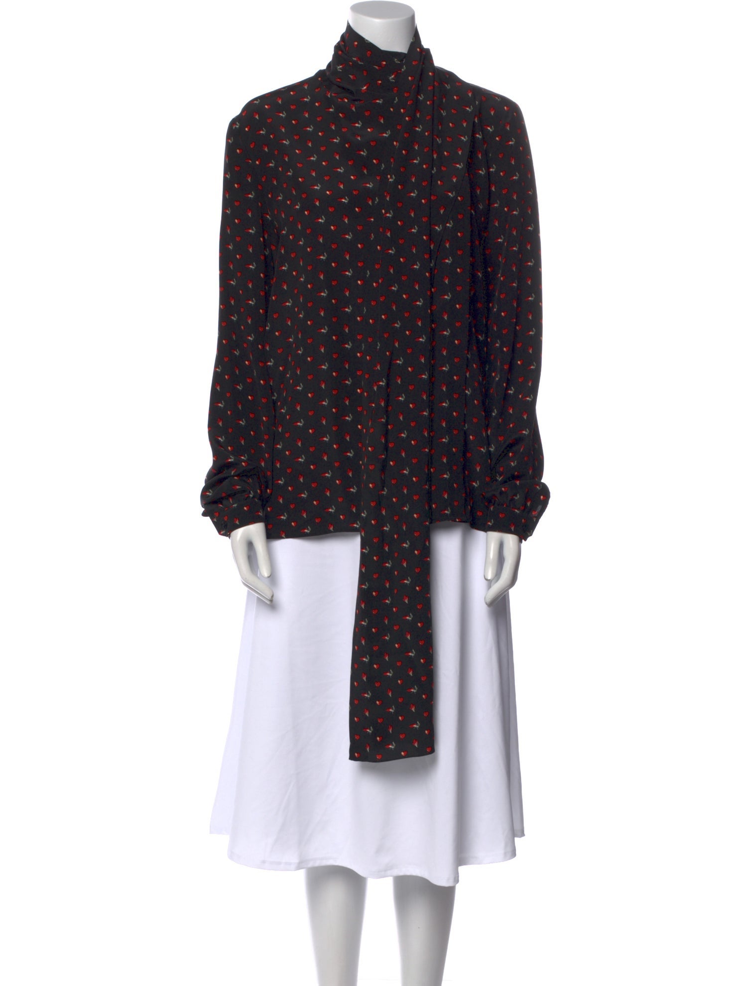 Saint Laurent Silk Floral Print Blouse