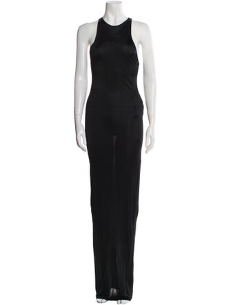 Saint Laurent Crew Neck Long Dress