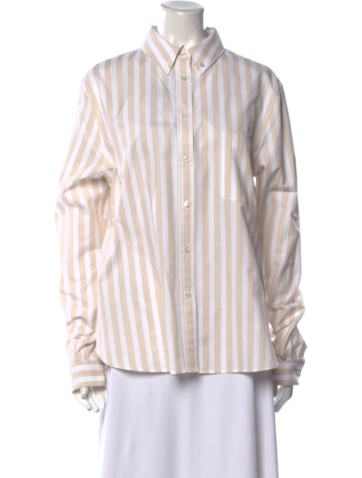 Saint Laurent 2022 Striped Button-Up Top w/ Tags
