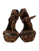 Saint Laurent Ponyhair Animal Print Sandals
