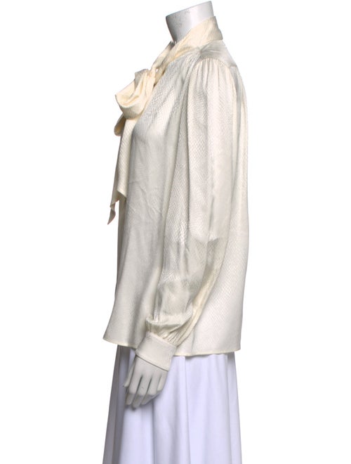 Saint Laurent Silk Tie Neck Blouse