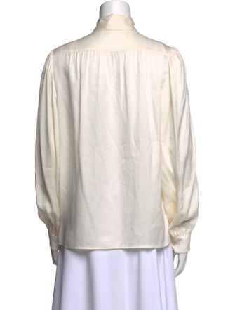 Saint Laurent Silk Tie Neck Blouse