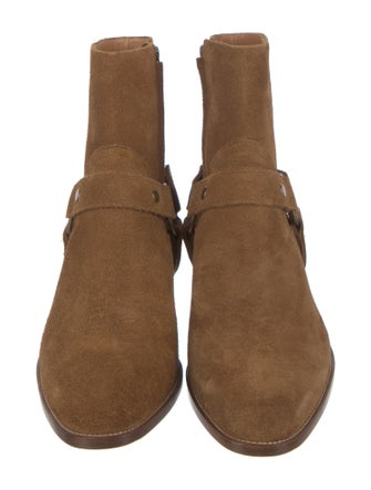 Saint Laurent Suede Moto Boots