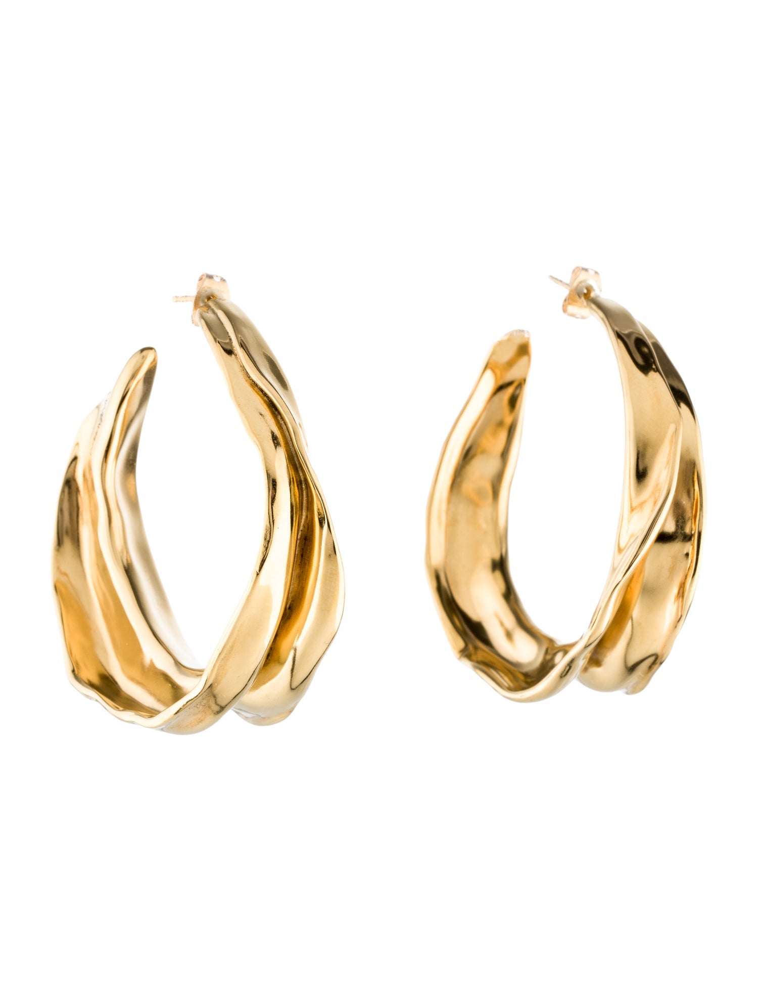Saint Laurent Twisted Leaf Hoop Earrings