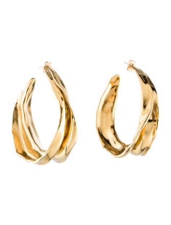 Saint Laurent Twisted Leaf Hoop Earrings