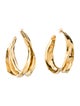 Saint Laurent Twisted Leaf Hoop Earrings