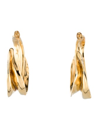 Saint Laurent Twisted Leaf Hoop Earrings
