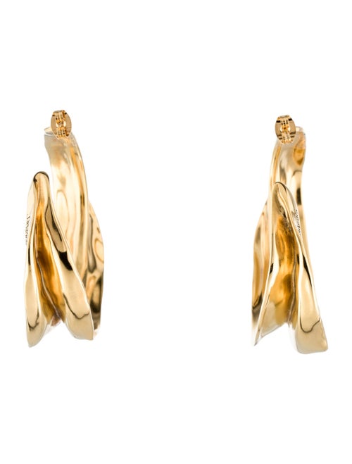 Saint Laurent Twisted Leaf Hoop Earrings
