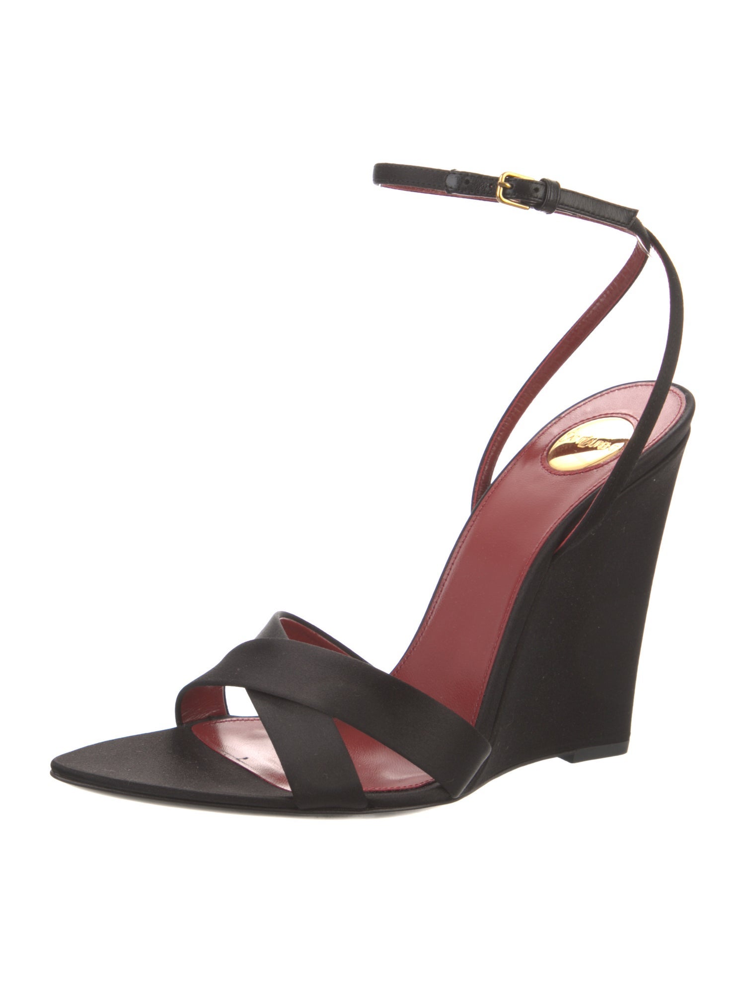 Saint Laurent Satin Slingback Sandals
