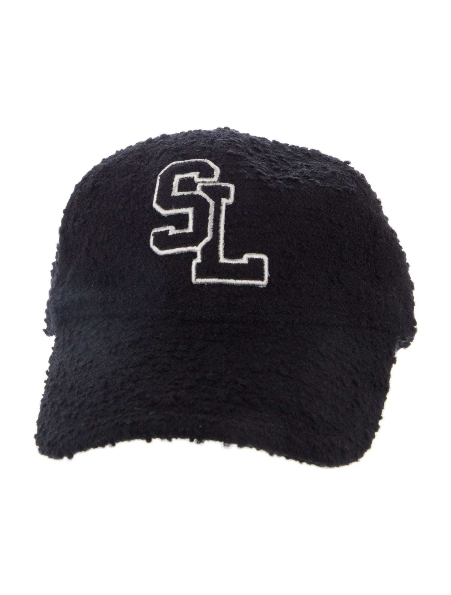 Saint Laurent Black Wool Logo Embroidery Patch Baseball Cap w/ Tags