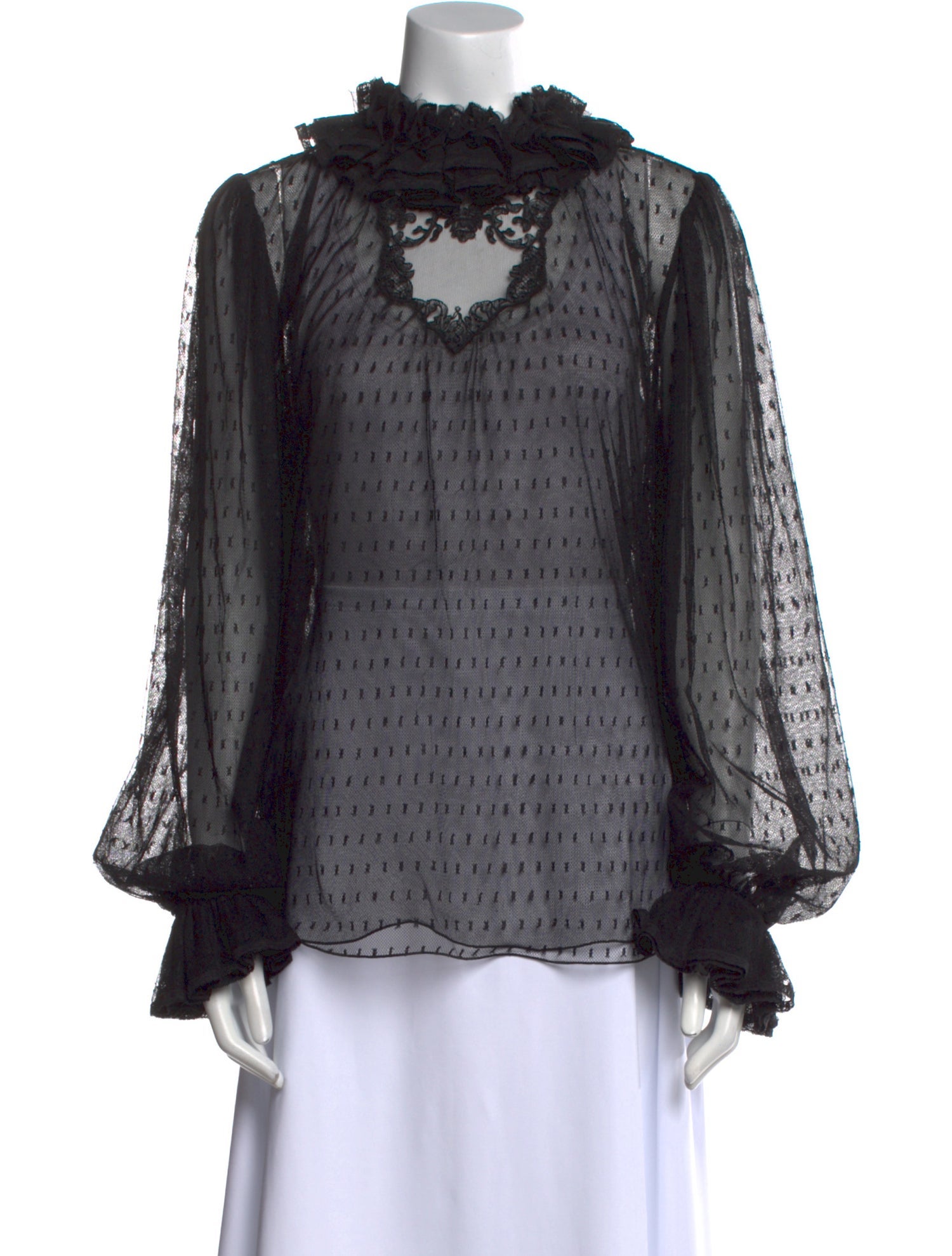 Saint Laurent Mock Neck Long Sleeve Blouse w/ Tags