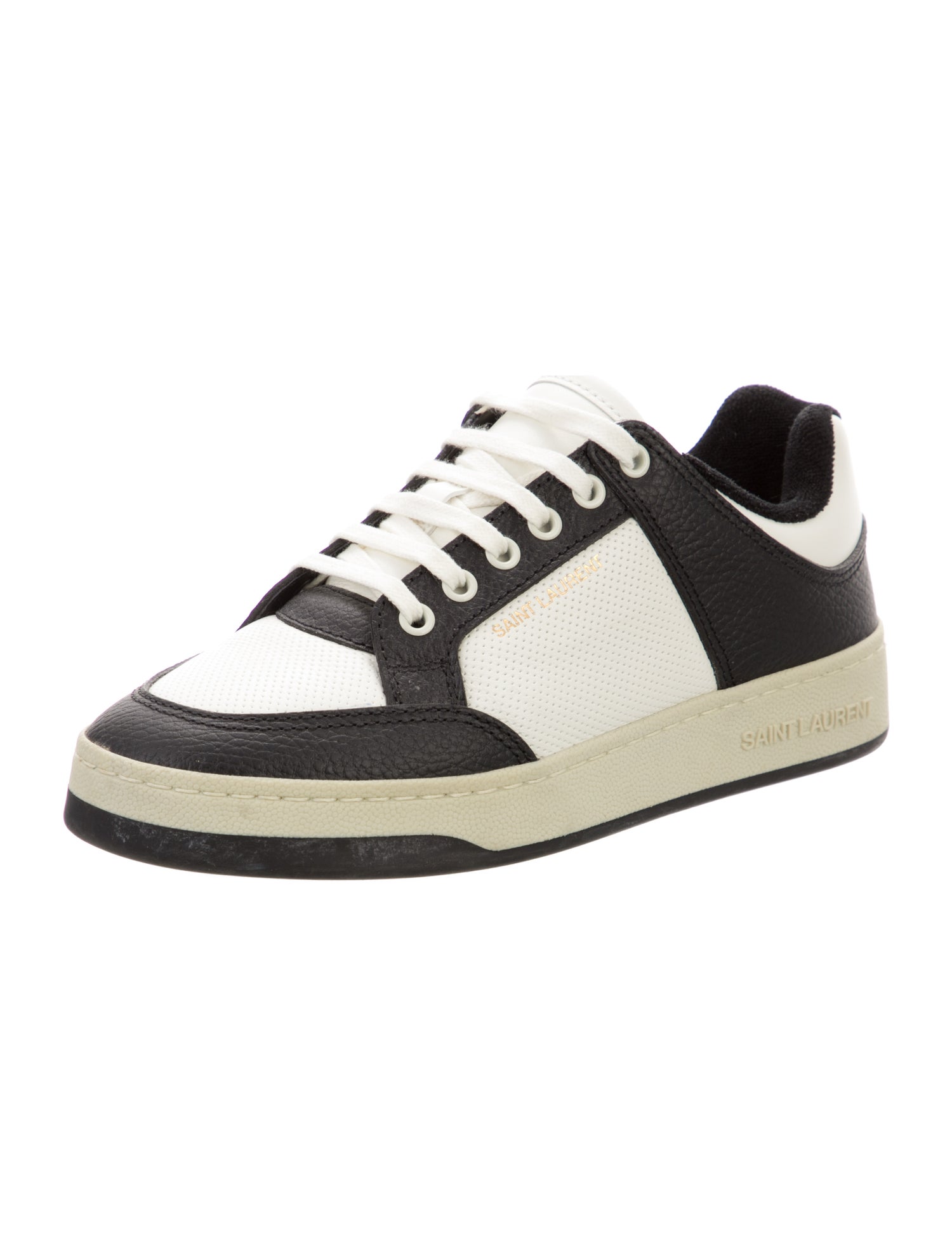 Saint Laurent Leather Colorblock Pattern Sneakers