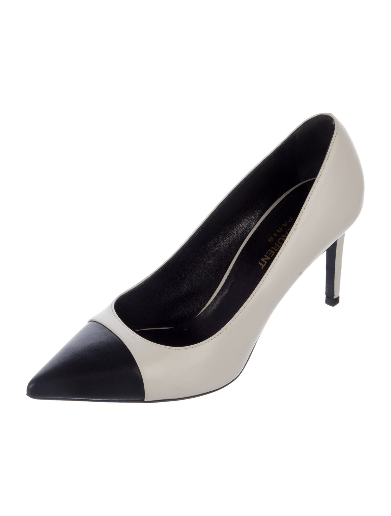 Saint Laurent Leather Colorblock Pattern Pumps