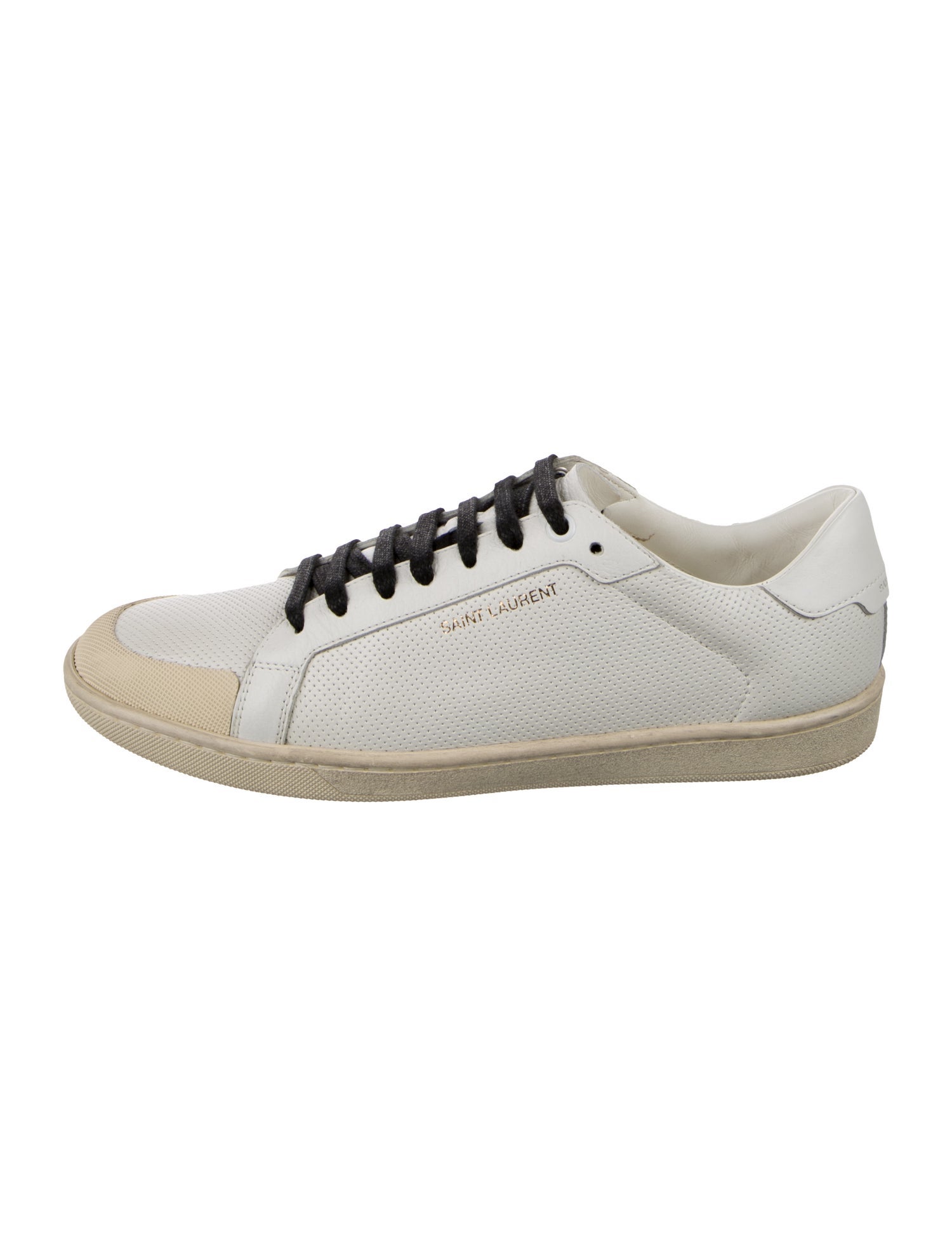 Saint Laurent Leather Colorblock Pattern Sneakers