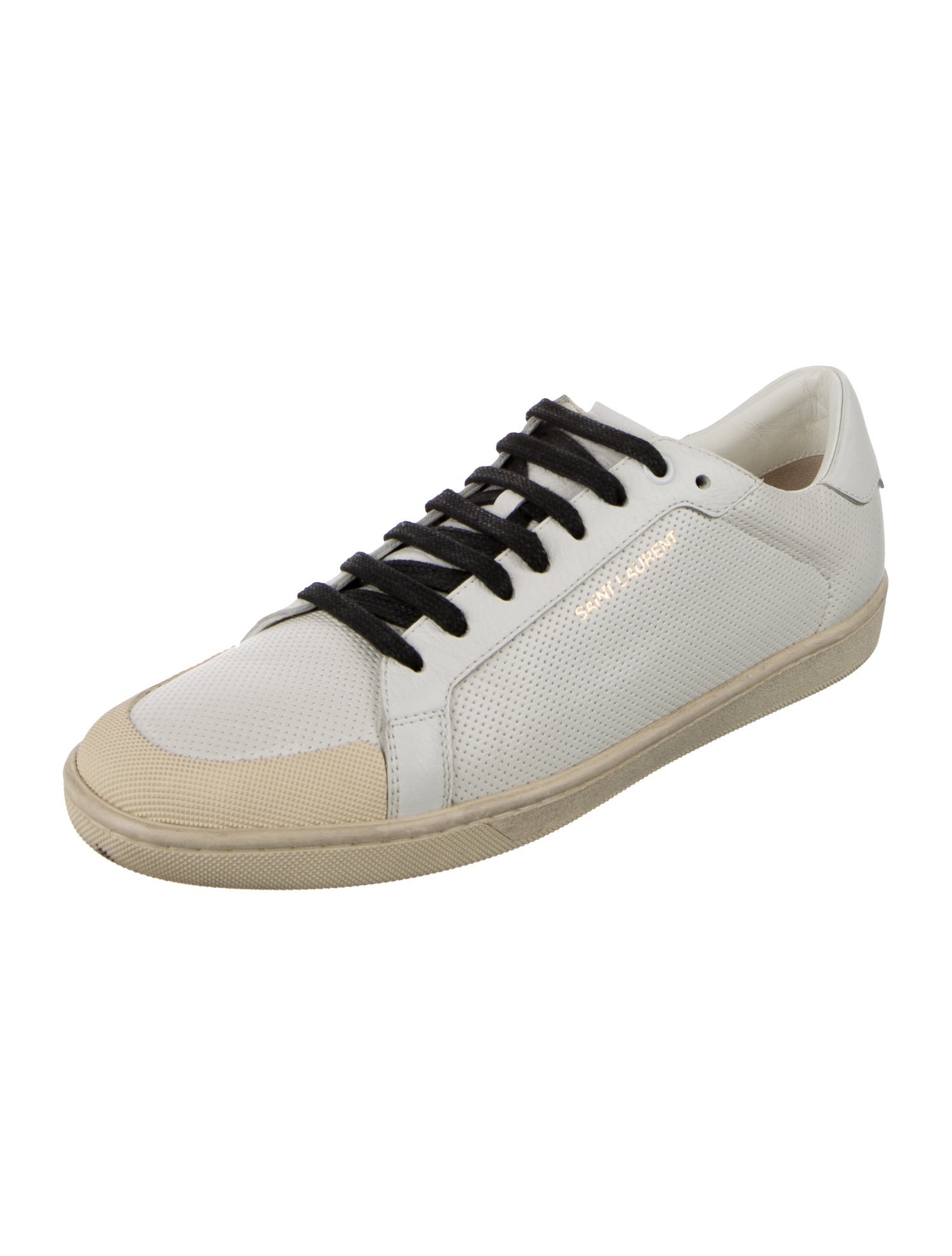 Saint Laurent Leather Colorblock Pattern Sneakers
