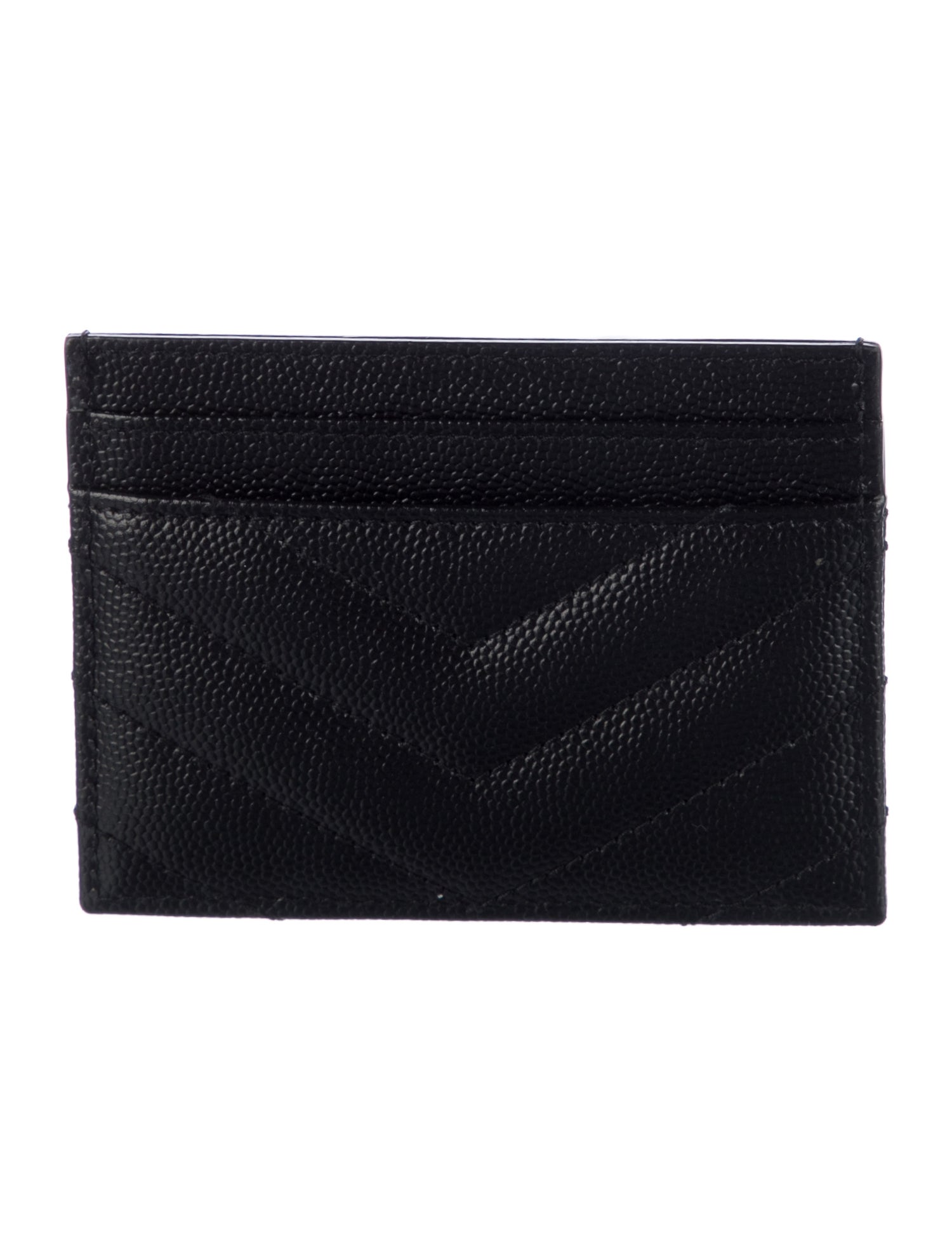 Saint Laurent Leather Plaid Print Card Holder