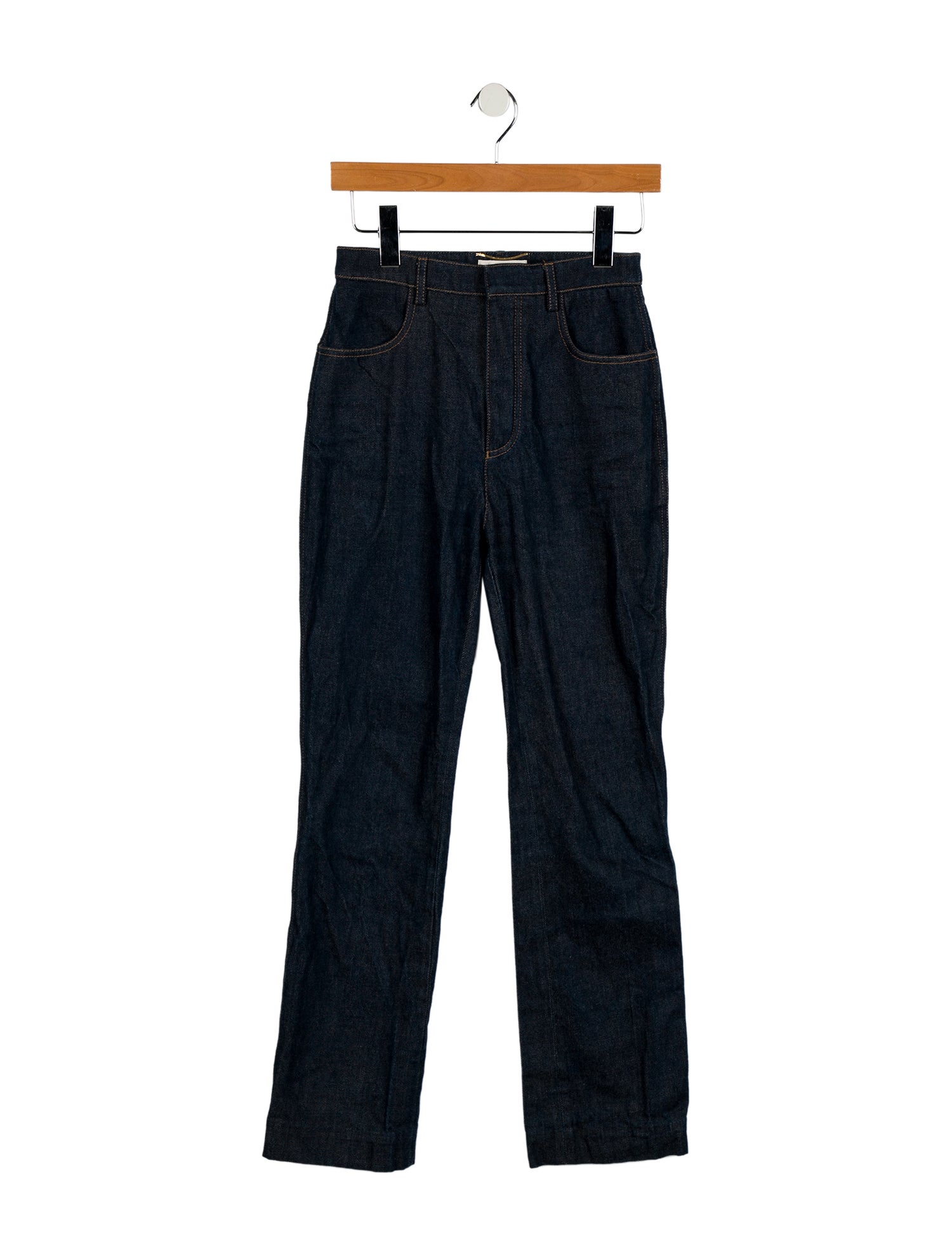 Saint Laurent High-Rise Straight Leg Jeans