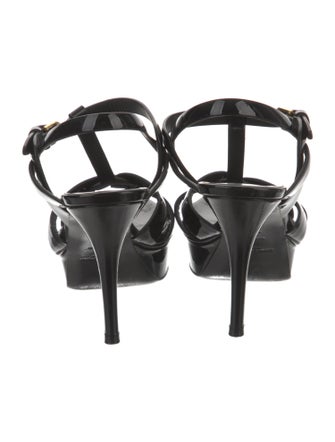 Saint Laurent Patent Leather T-Strap Sandals