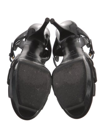 Saint Laurent Patent Leather T-Strap Sandals
