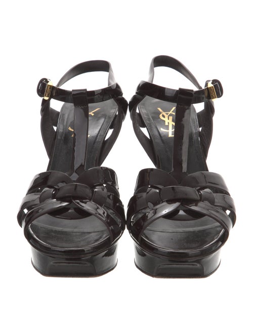 Saint Laurent Patent Leather T-Strap Sandals