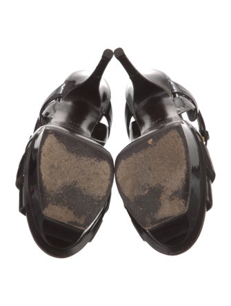 Saint Laurent Patent Leather T-Strap Sandals
