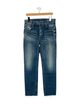 Saint Laurent High-Rise Straight Leg Jeans