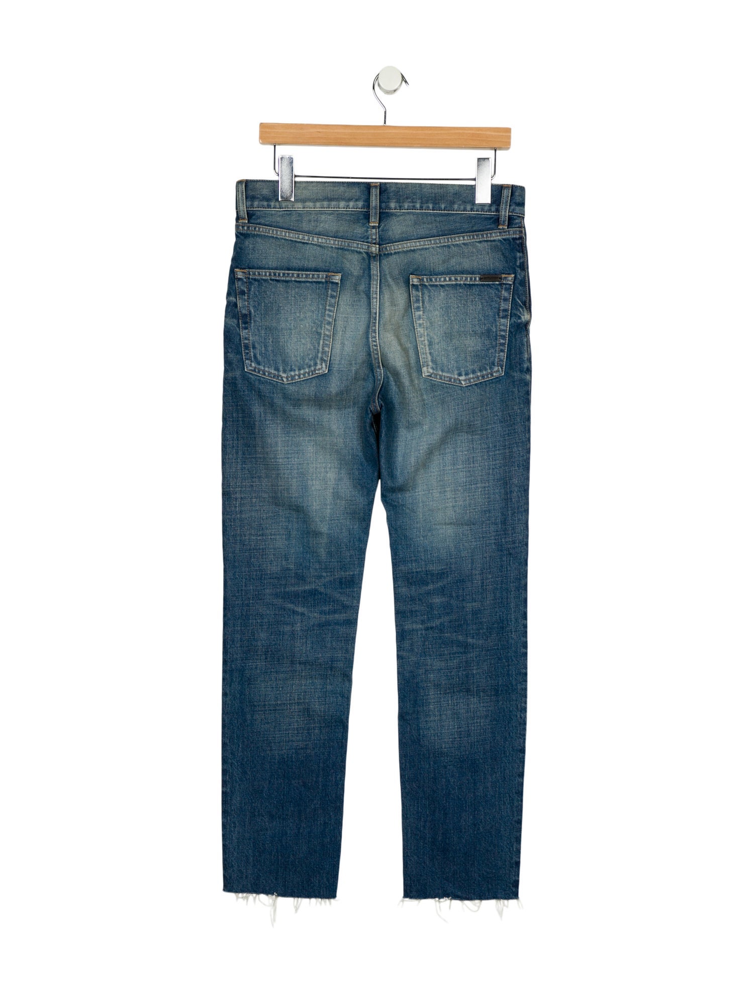 Saint Laurent High-Rise Straight Leg Jeans