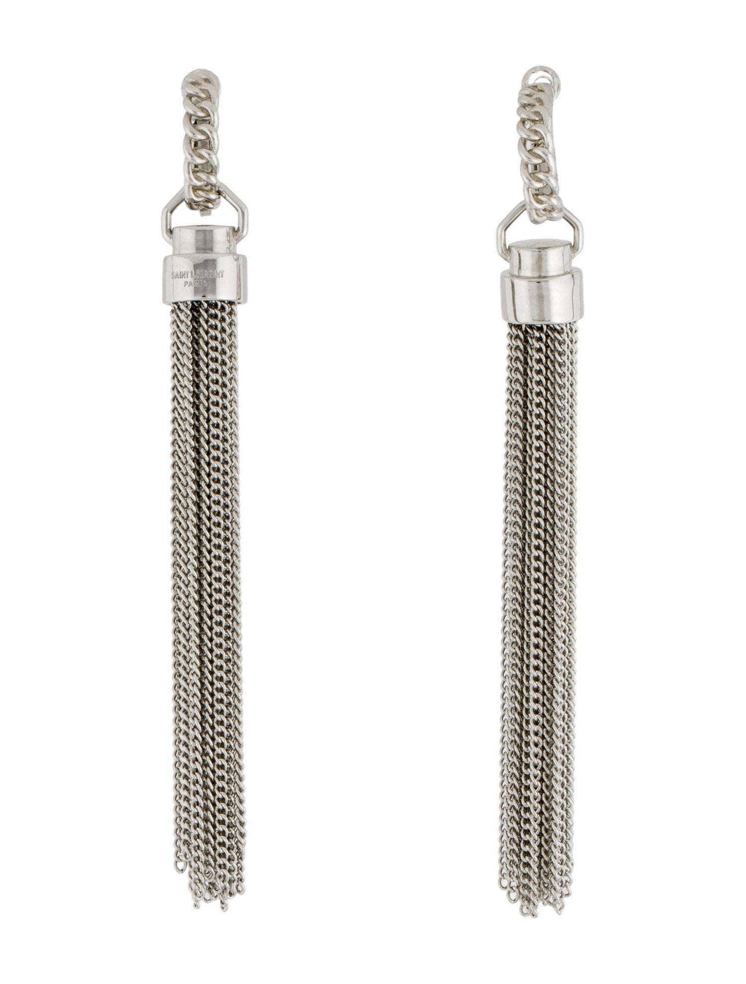 Saint Laurent Chain Tassel Drop Earrings