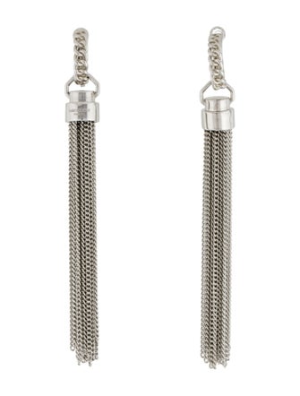 Saint Laurent Chain Tassel Drop Earrings