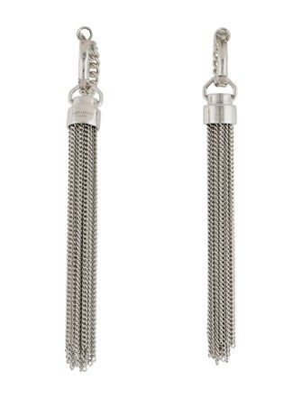 Saint Laurent Chain Tassel Drop Earrings