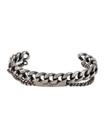 Saint Laurent Double Chain Cuff Bracelet