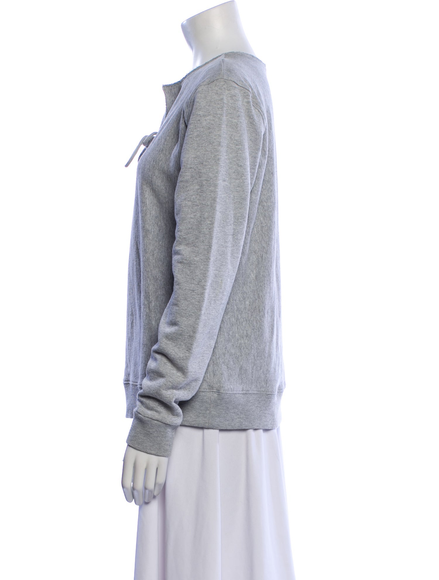 Saint Laurent V-Neck Long Sleeve Sweatshirt