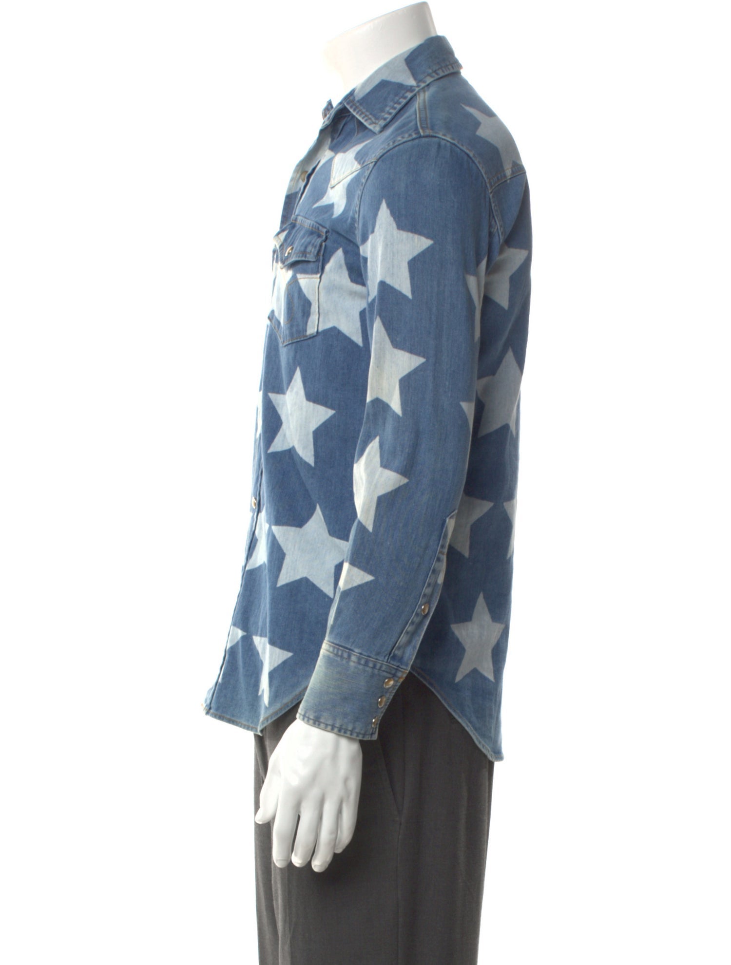 Saint Laurent 2016 Denim Star Print Shirt