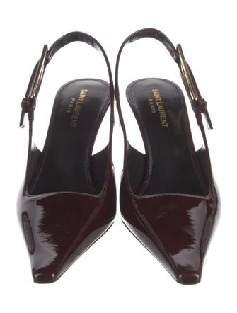 Saint Laurent Patent Leather Slingback Pumps