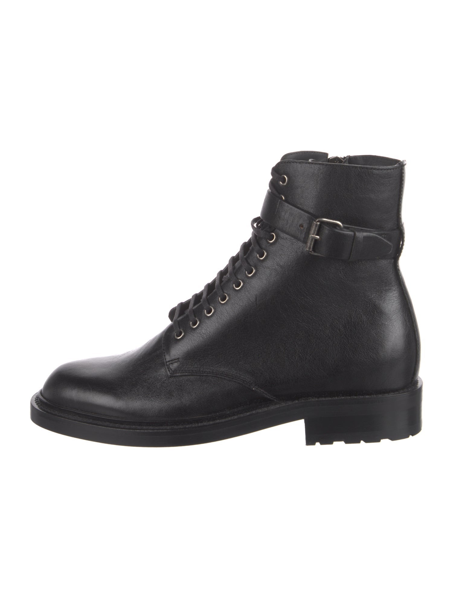 Saint Laurent Leather Lace-Up Boots