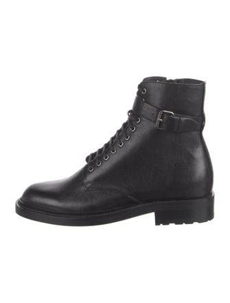 Saint Laurent Leather Lace-Up Boots