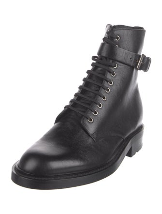 Saint Laurent Leather Lace-Up Boots