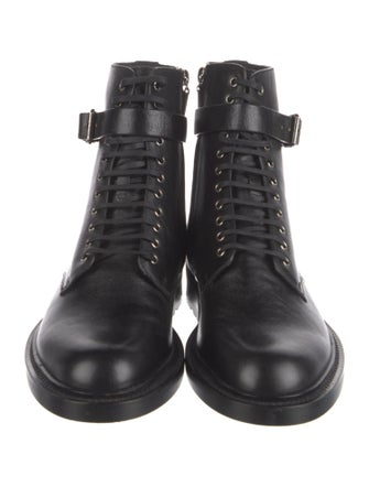 Saint Laurent Leather Lace-Up Boots