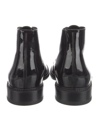 Saint Laurent Patent Leather Lace-Up Boots