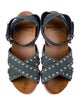 Saint Laurent Denim Studded Accents Slingback Sandals
