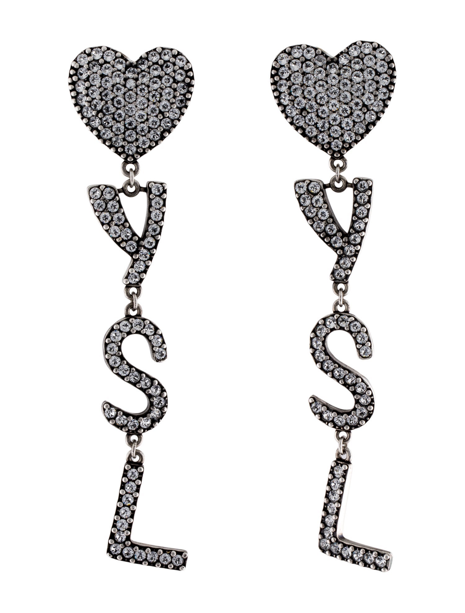 Saint Laurent Crystal Opyum YSL Clip-On Earrings