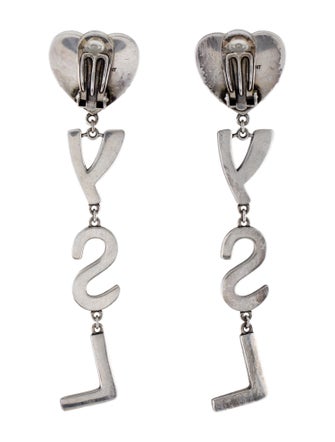 Saint Laurent Crystal Opyum YSL Clip-On Earrings