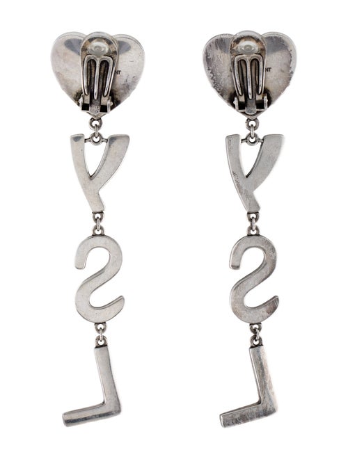 Saint Laurent Crystal Opyum YSL Clip-On Earrings