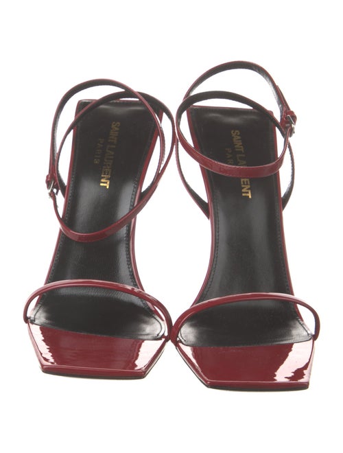 Saint Laurent Patent Leather Crystal Embellishments Sandals