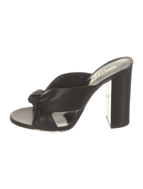 Saint Laurent Leather Cutout Accent Slides