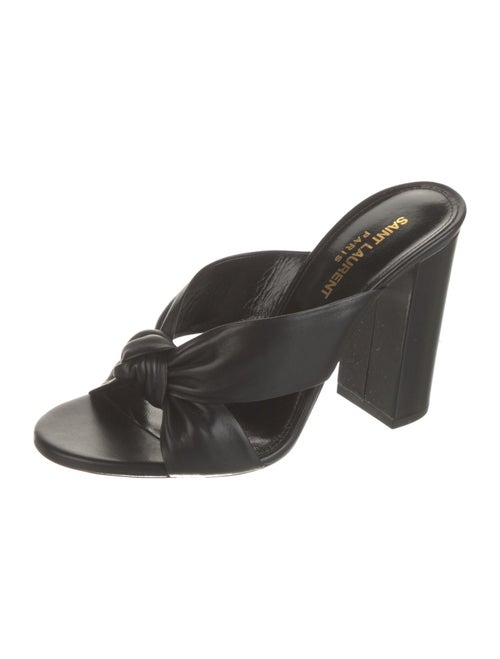 Saint Laurent Leather Cutout Accent Slides