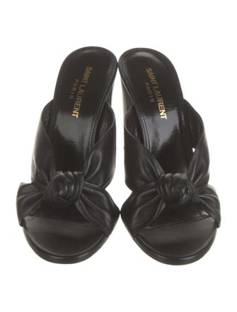 Saint Laurent Leather Cutout Accent Slides
