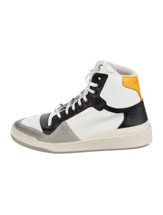 Saint Laurent Leather Colorblock Pattern Sneakers