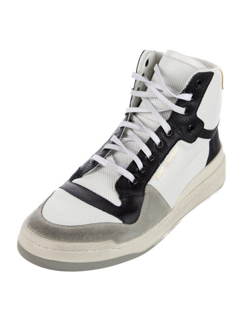 Saint Laurent Leather Colorblock Pattern Sneakers
